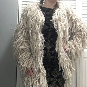 Free People Faithful Shaggy Cardigan Sweater